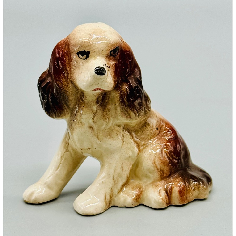 Unbranded Cocker Spaniel Dog Figurine Tan Brown Ceramic Vintage Japan